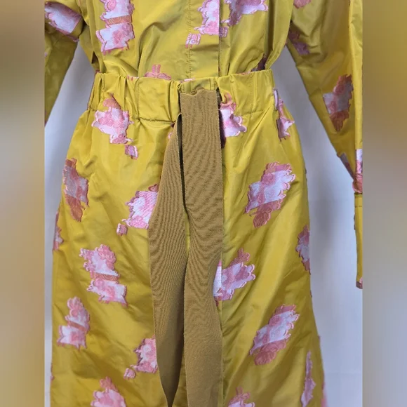 Patou Gold Satin Jacquard Embroidered Midi Shirt Dress – NWT Size 4, MSRP $1750 - Picture 15 of 16